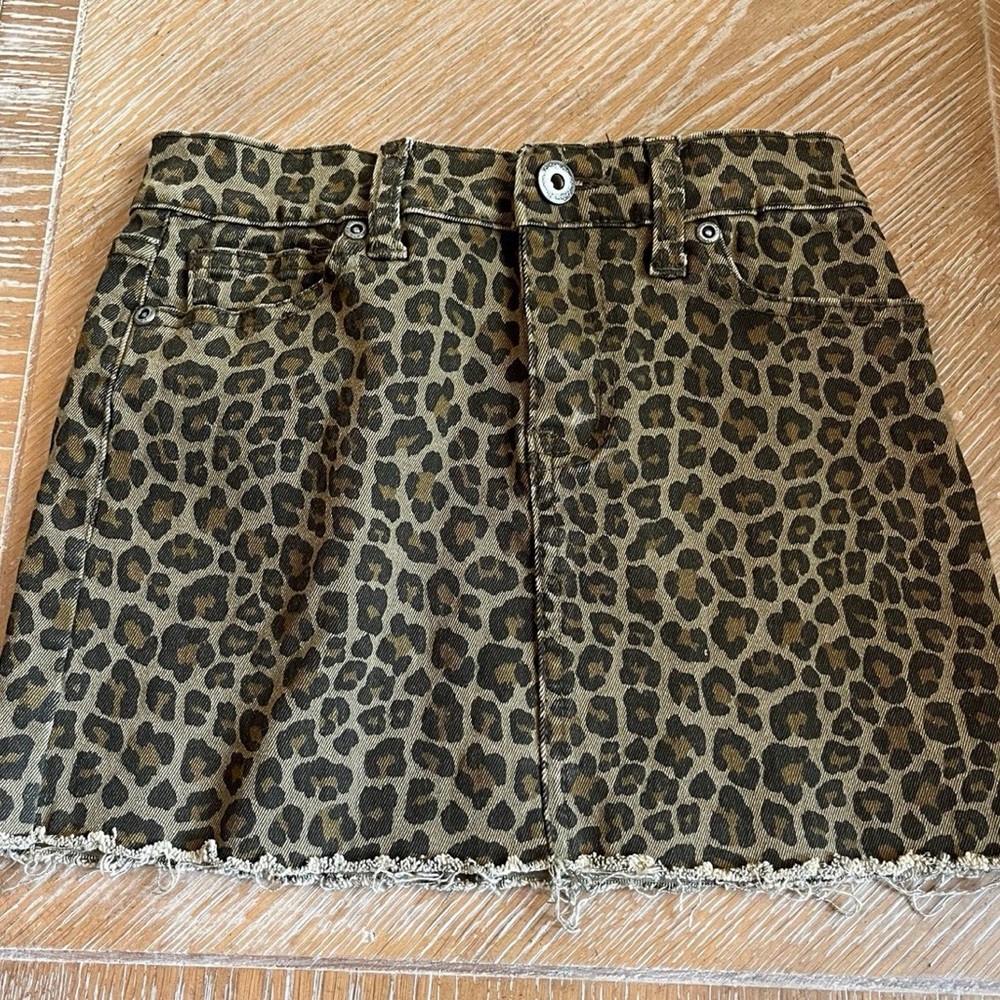 Vintage Havana Leopard Print Mini Skirt - Girls Medium